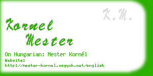 kornel mester business card